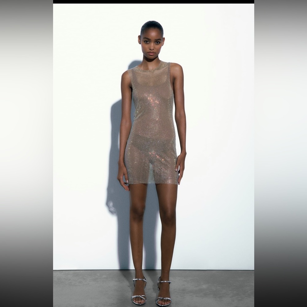 Zara Rhinestone Mesh Dress #Unworn #BrandNew
